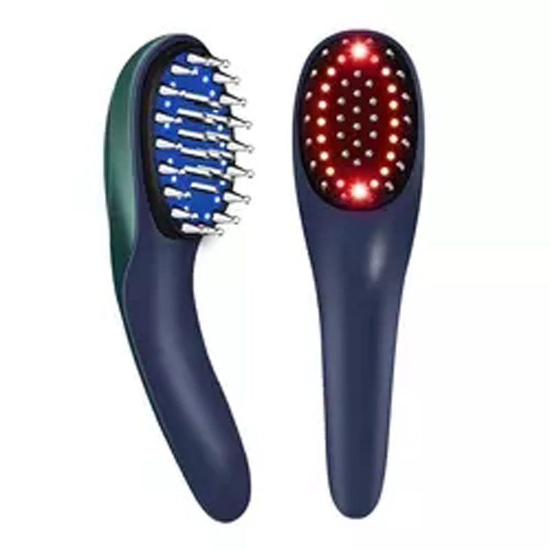 Haarwachstum Kamm Elektrolaserkopf Kopfhautmassage RF rot blau Licht Anti -Haarausfall -Behandlung EMS Vibration Haarbürste